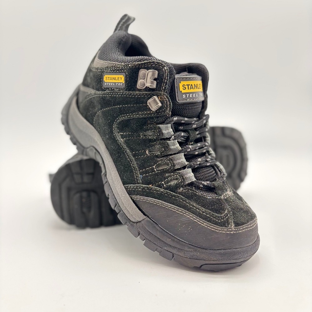 Stanley Womens 5 Steel Toe Work Boots Black Leather Safety Shoes ANSI Z41 PT99